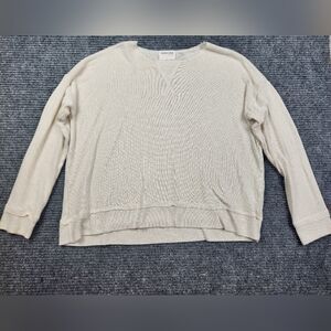 Sundown by River + Sky Lounge Wear Gold Metallic Cream Knit Long Sleeve Sz M